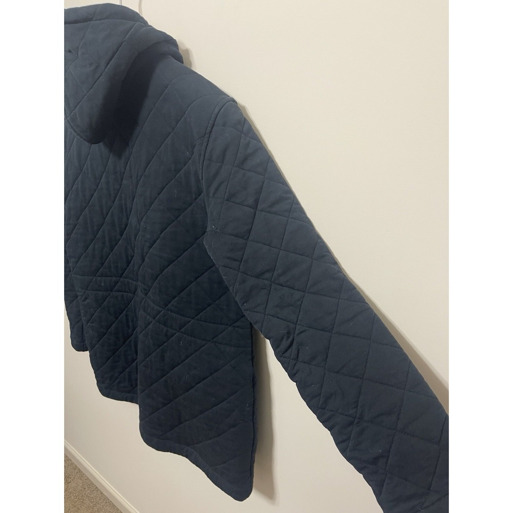 Lauren Ralph Lauren Women's Quilted Zip Heavy W Hooded Cotton Jacket Large Black - Picture 7 of 9
